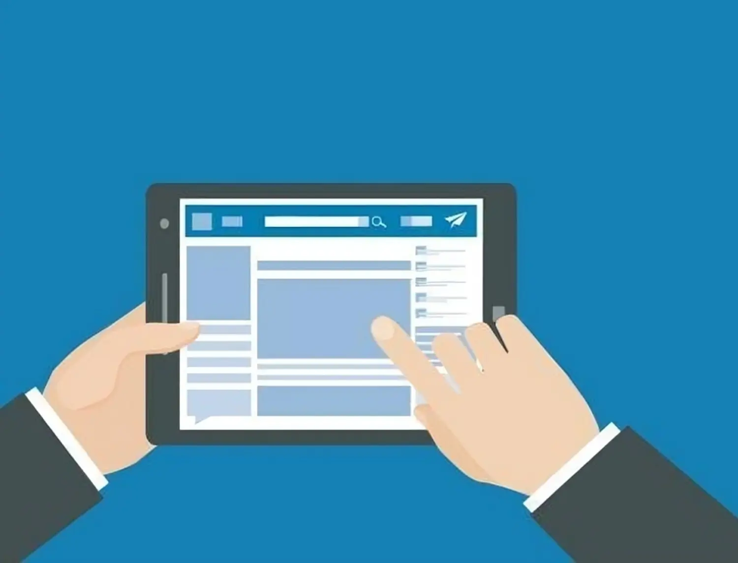 Mann nutzt Tablet von K-CONSULTING